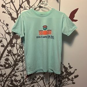 TEE & CO BY PAGE Men’s Size Medium Aquamarine Green/Blue Graphic T-Shirt $15